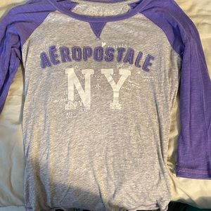Aeropostale quarter sleeve purple shirt